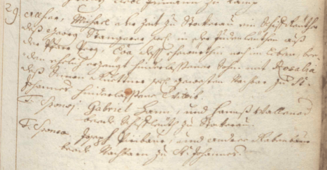 Erzdiözese Wien, Pfarre Grafenwörth, Tauf-, Trauungs- und Sterbebuch 1720-1749, Signatur 01,2,3-04a, fol.189