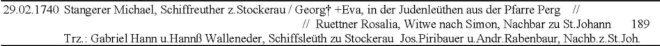 Erzdiözese Wien, Pfarre Grafenwörth, Tauf-, Trauungs- und Sterbebuch 1720-1749, Signatur 01,2,3-04a, Index Tod 97